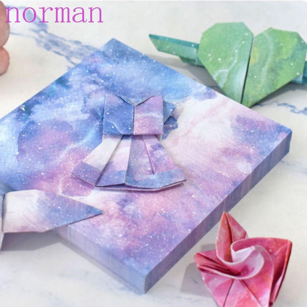 NORMAN Origami Paper Square DIY Handcraft Paper-cut Double Sides Starry Pattern Craft paper