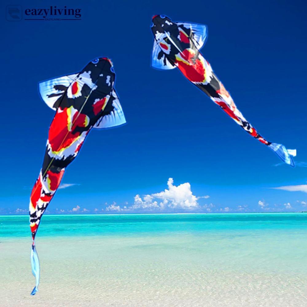 EAZYLIVING 3 M/9.84ft ขนาดใหญ่ Lucky ปลาคาร์พ Kite Easy to Fly Goldfish Kite สําหรับผู้ใหญ่และเด็ก L