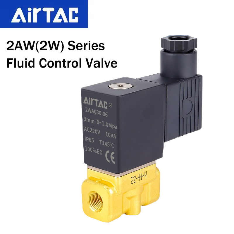 AirTAC Original 2WA030-06/08 Solenoid สวิทช์น้ําวาล์ว Direct Acting ปกติปิดวาล์วควบคุมของเหลว 2WA050