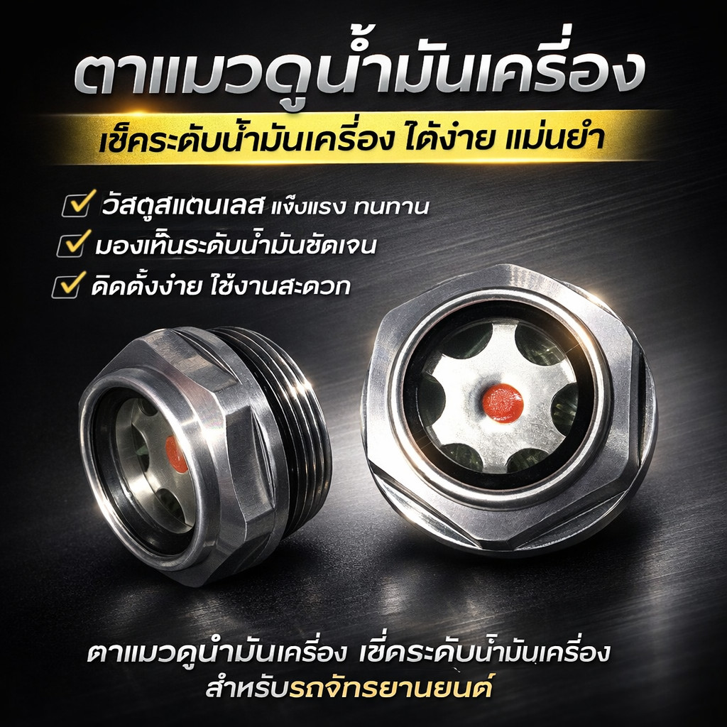 ตาแมวดูน้ำมันเครื่อง เช็คระดับน้ำมันเครื่อง สำหรับ PCX150-160 CLICK125-150-160 ADV LEAD125 GIORNO125+
