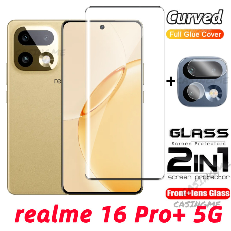 Realme 16 Pro 16x 16T Pro Plus 4G 5G 2026 ฟิล์มกระจกนิรภัยเต็มจอ 2 in 1 สําหรับหน้าจอและเลนส์กล้องด้านหลัง