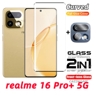 Realme 16 Pro 16x 16T Pro Plus 4G 5G 2026 ฟิล์มกระจกนิรภัยเต็มจอ 2 in 1 สําหรับหน้าจอและเลนส์กล้องด้านหลัง