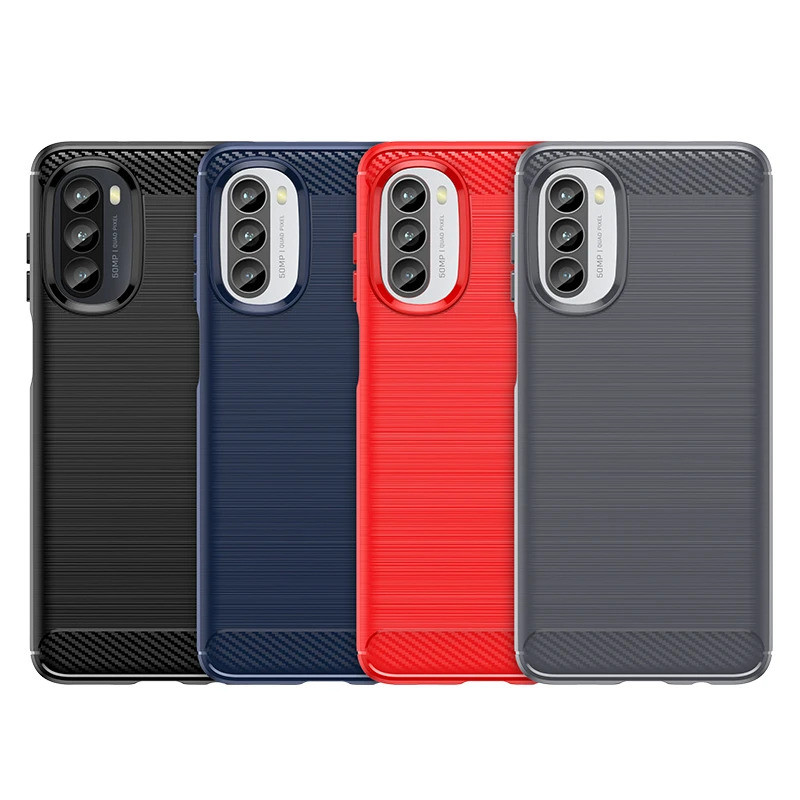 สําหรับ Moto G82 5G ฝาครอบ Motorola Moto G82 5G Capa กันชนคาร์บอนไฟเบอร์กลับกันกระแทกสําหรับ Moto G7