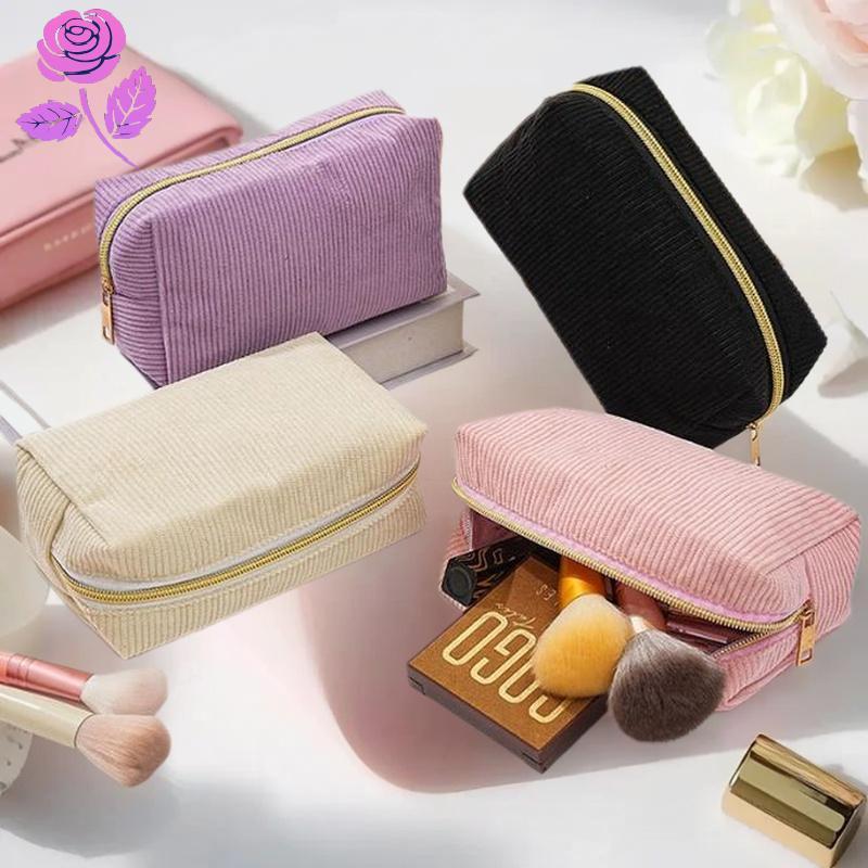 Good Plush กระเป๋าแต่งหน้าพร้อมที่จับ Soft Travel กระเป๋าเก็บเครื่องสําอางแบบพกพา Love พิมพ์ Organiz