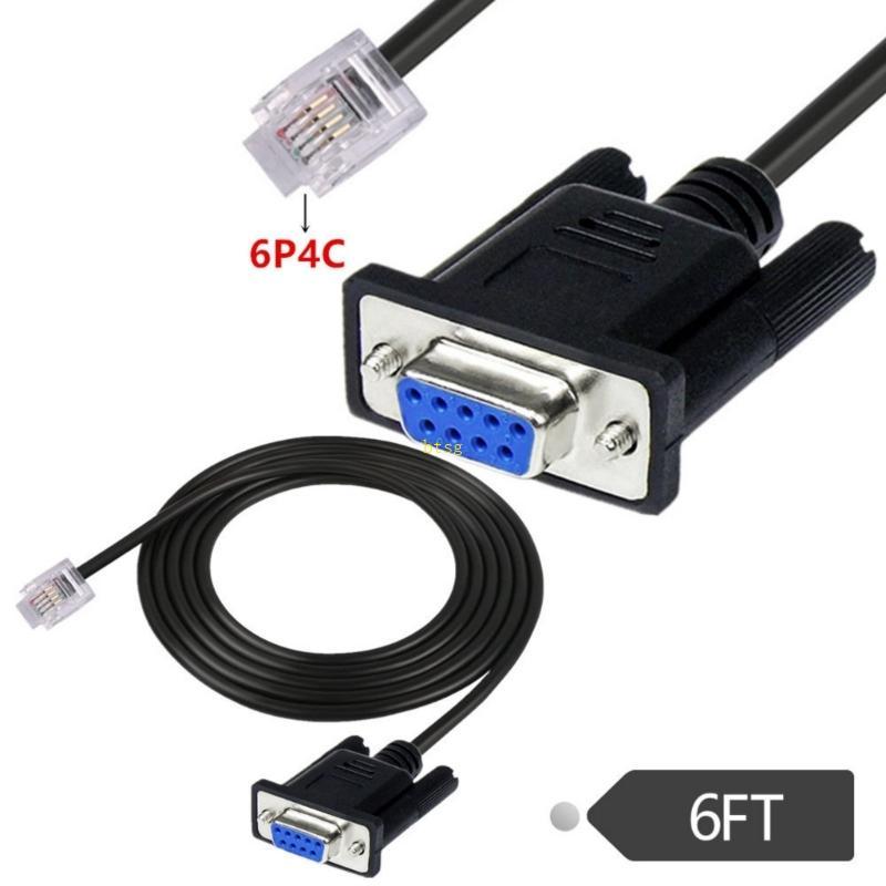 Btsg RS232DB9 ถึง RJ11 สาย DB9Pin หญิง RJ11 6P4C สายควบคุม LAN เสถียรสัญญาณ IT อุปกรณ์ Connectivi