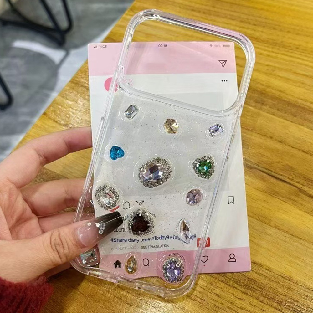 3D สีสันเพชรวัสดุเคสโทรศัพท์สําหรับ IPhone 17 Pro Max 17Air 16 15 14 13 12 11 กันกระแทกป้องกันปลอก