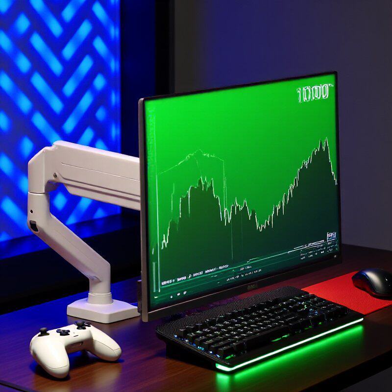 ขาจับจอ ขาจับจอคอม เหมาะสำหรับ AOC Q27G40ZE/Q27G4SL E-sports จอแสดงผลแขนหุ่นยนต์นิวเมติกยกขาตั้งสีขา