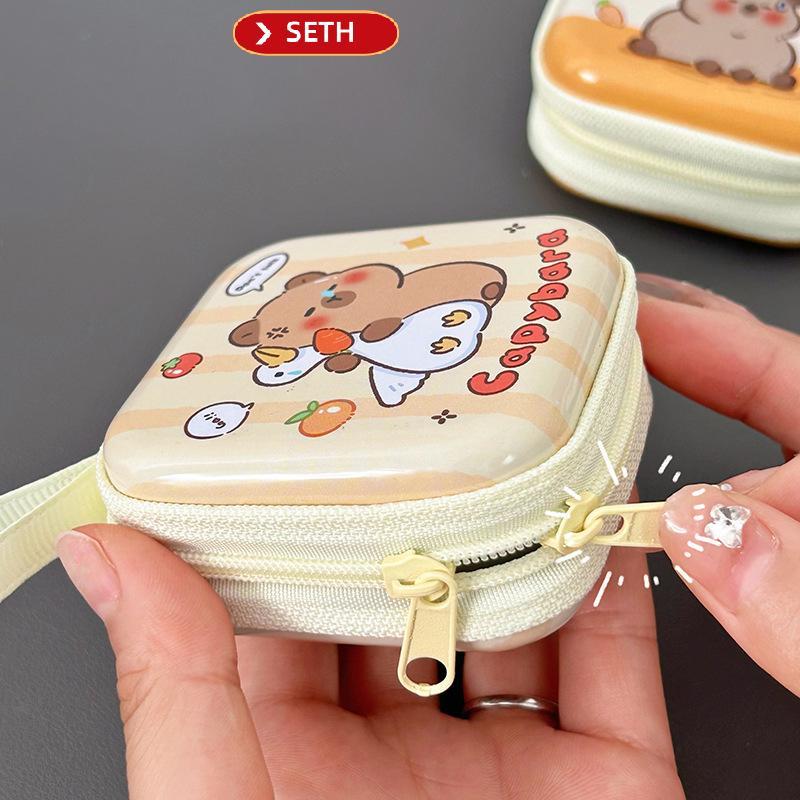 SETH Creative Tinplate กระเป๋าใส่เหรียญกระเป๋าสตางค์ Mall กระเป๋าใส่เหรียญแบบพกพากล่องหูฟังน่ารักการ