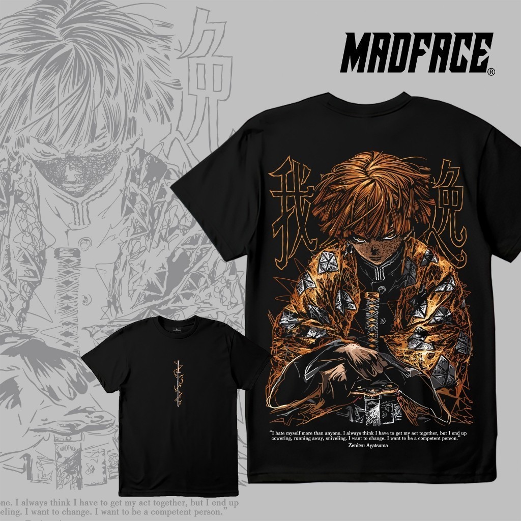 new เสื้อยืดพิมพ์ลายอนิเมะ Demon Slayer Zenitsu Tanjirou ผ้าฝ้าย 100% คอกลม ใส่ได้ทั้งชายและหญิง สไตล์ลำลอง
