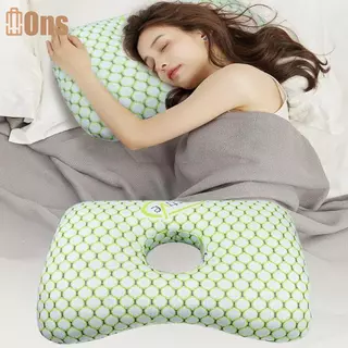 Ons ผ้าฝ้ายบรรจุหูเจาะหมอน Breathable Ergonomic หมอนรูหูแบบพกพาสบายต่างหูหมอนที่