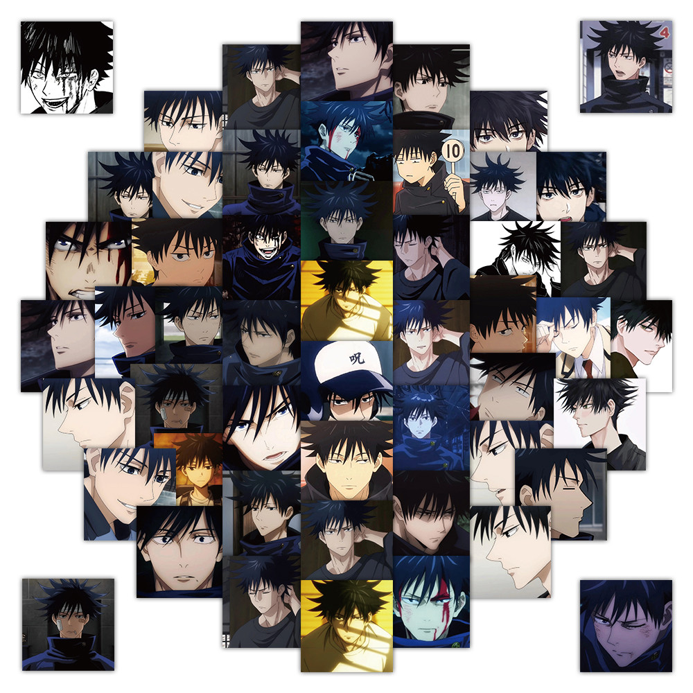 Jujutsu Kaisen Megumi Fushiguro สติ๊กเกอร์กาว 59 ชิ้น DIY สมุดอัลบั้มตกแต่งโน๊ตบุ๊ค