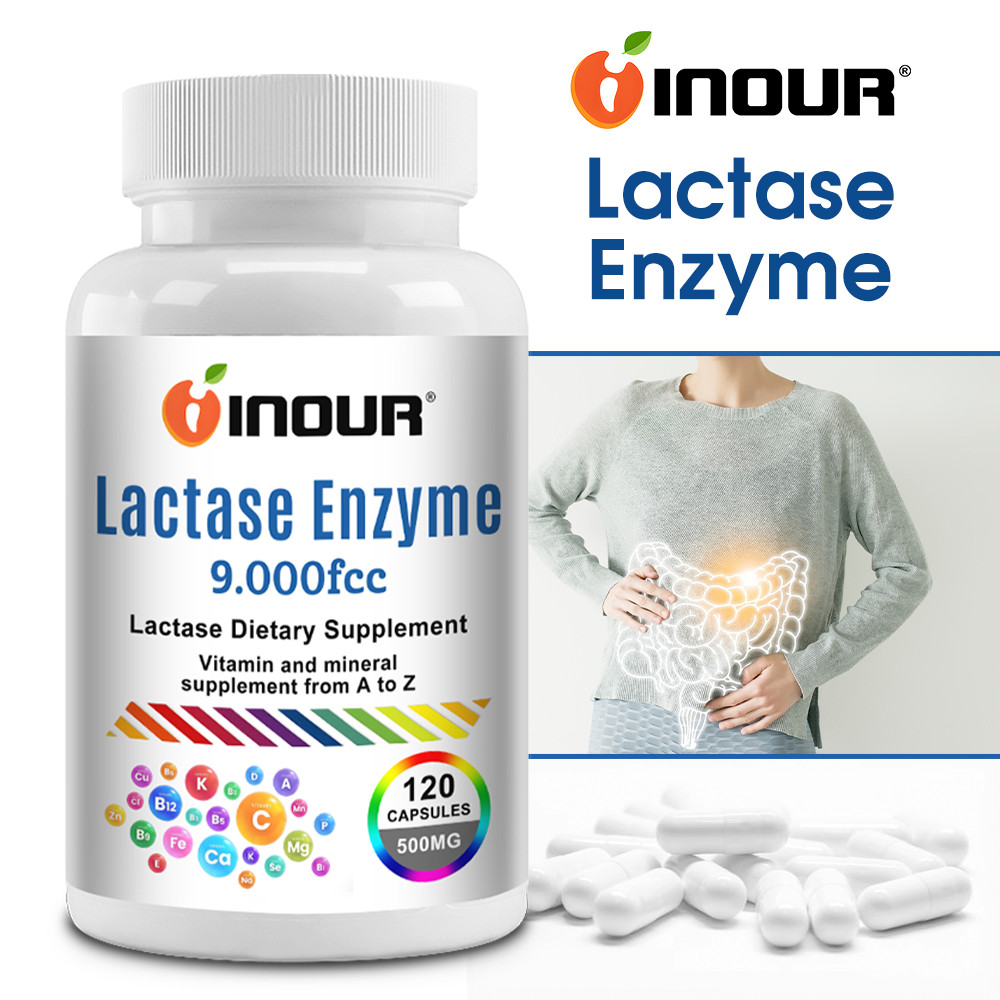 Lactase Enzyme 9,000 FCC แคปซูล - เอนไซม์ย่อยแลคเตส 250mg/เม็ด สำหรับผู้มีปัญหากับนมและผลิตภัณฑ์จากนม ช่วยย่อยนมและลดอาการท้องอืด แคปซูลวีแกน