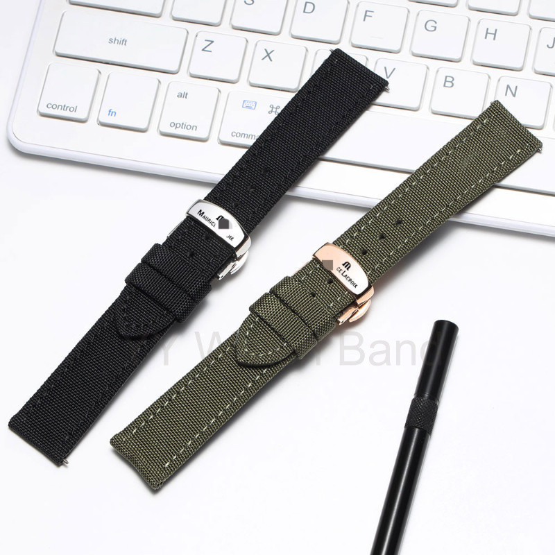 สายรัดไนลอนหรูหราสําหรับนาฬิกา Maurice-Lacroix, สายผ้าใบสบาย 18/19/20/21/22/24 มม. สําหรับชุดและโอกา
