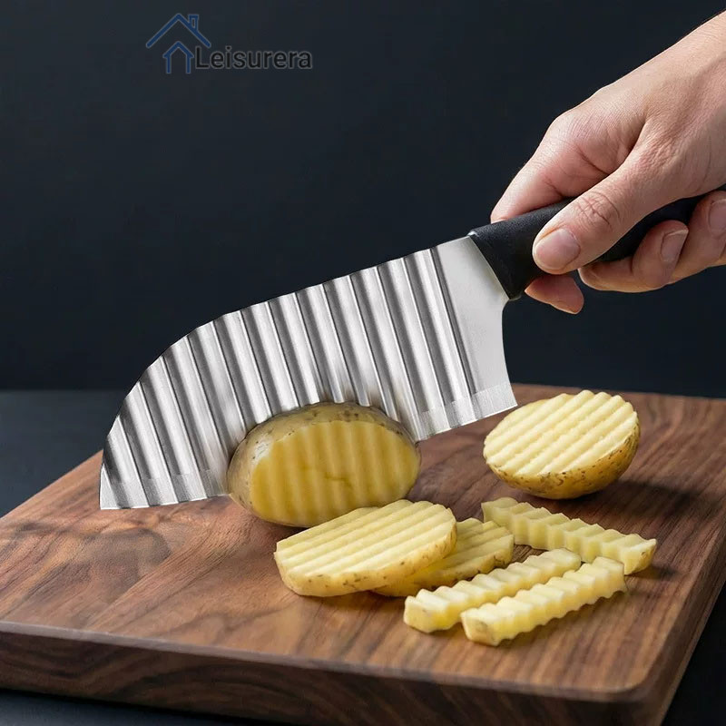 LAสแตนเลสคลื่นตัดริ้วรอยฝรั่งเศสทอดเครื่องทำมัลติฟังก์ชั่น Slicer ชิปผัก