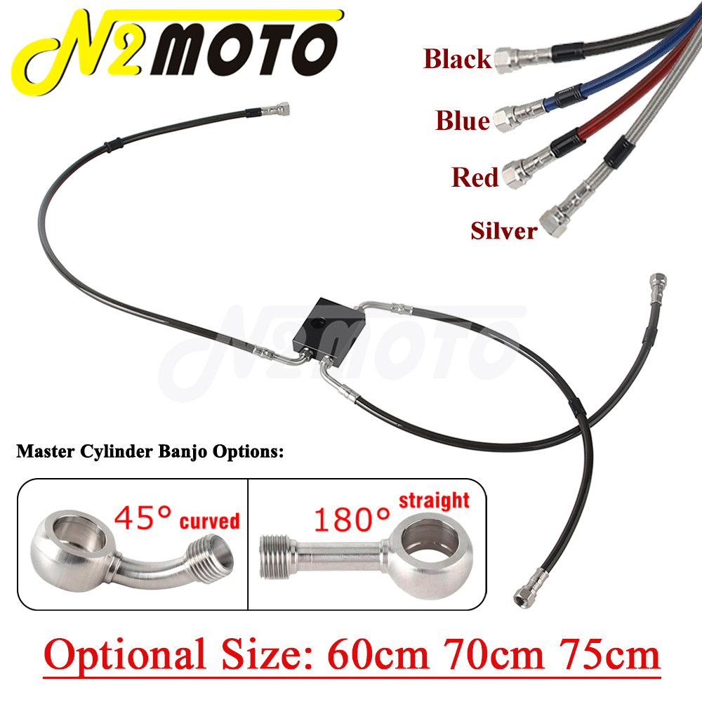TC 45° 180° Motorcycle Braided Line Brake Hose Cable Hydraulic Banjo For Harley Sportster XL1200CX R