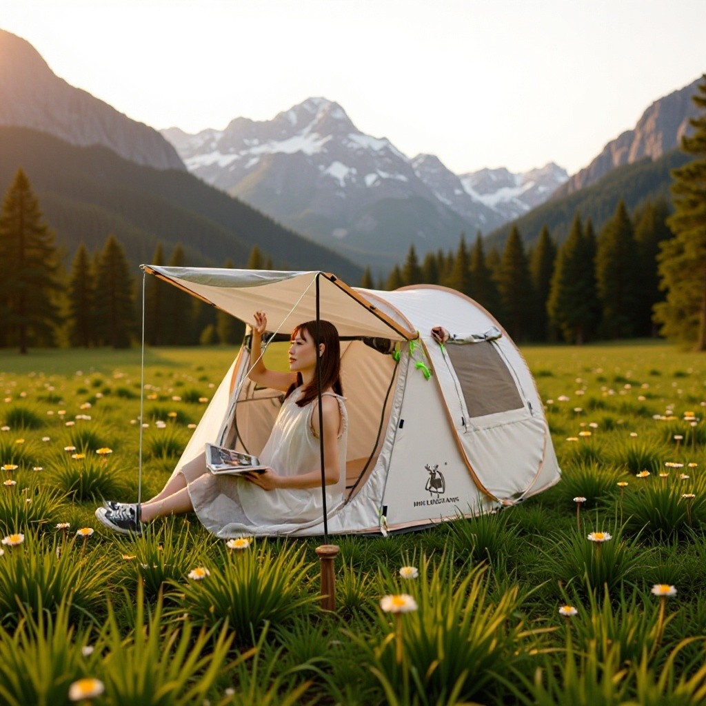 徽羚羊速开全自动帐篷户外便携式折叠露营野营过夜房车加厚涂银Huizhou antelope quick-opening automatic tent outdoor portablebzwdkg123