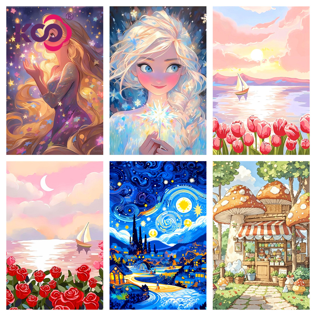 KS พร้อมส่ง ทิวทัศน์ผลิตภัณฑ์ยอดนิยมใหม่,ดอกไม้,เครื่องมือ 5D DIY ภาพวาดเพชรคริสตัลปักครอสติสเพชรเต็มโมเสคเพชรชุดเย็บปักถักร้อย Rhinestone ตกแต่งบ้าน