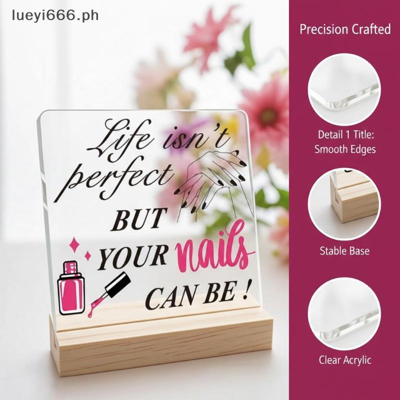 [Lueyi] กระดานแสดงรูปร่างเล็บกระดาน Advice Board พร้อมฐานเล็บคู่มือเล็บปลอมแสดงผู้ถือร้านทําเล็บเคาน