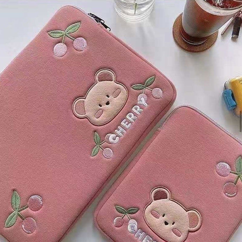 FC1 เกาหลี Cultural Creative second morning iPad กระเป๋าป้องกัน ins Niche Design Lemon ปักตัวอักษรแท