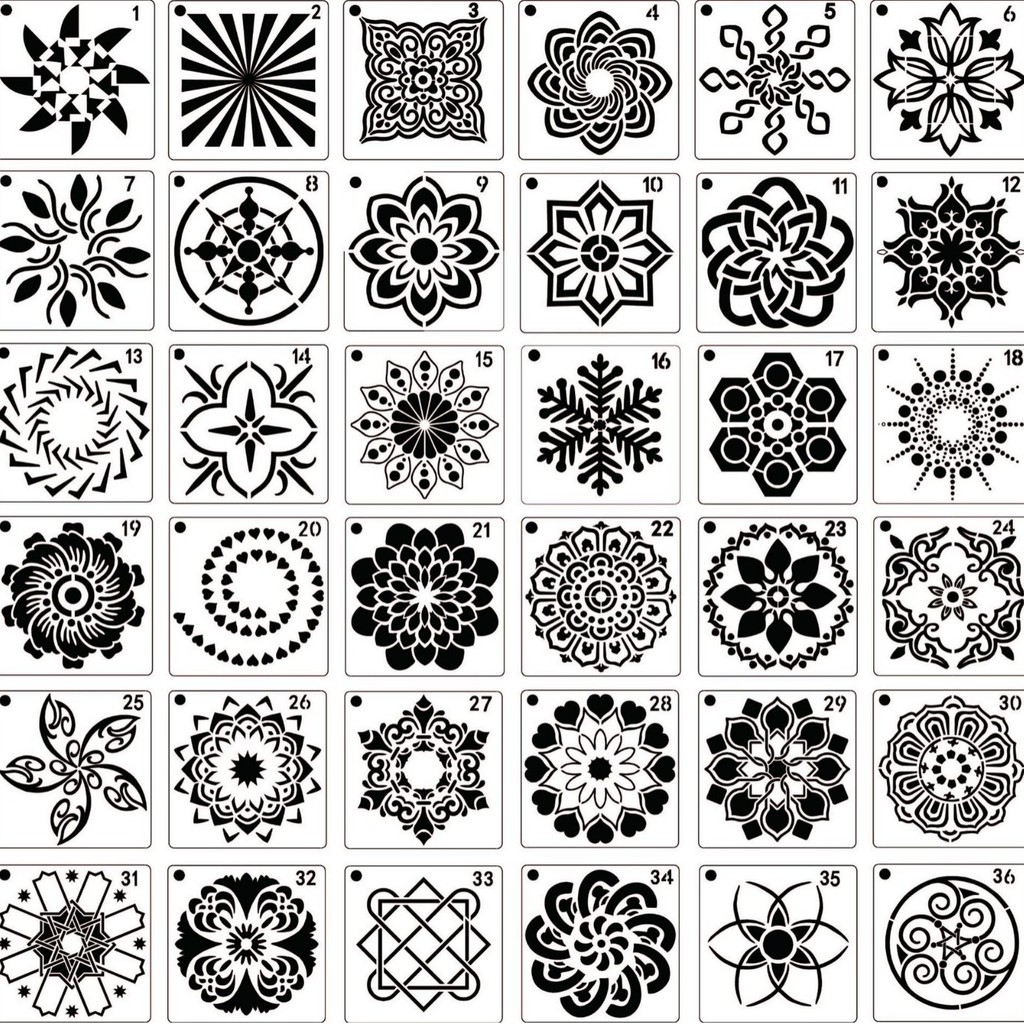 56 Mandala Painting Template Set DIY Inkjet Painting Mandala Painting Tools CZAY