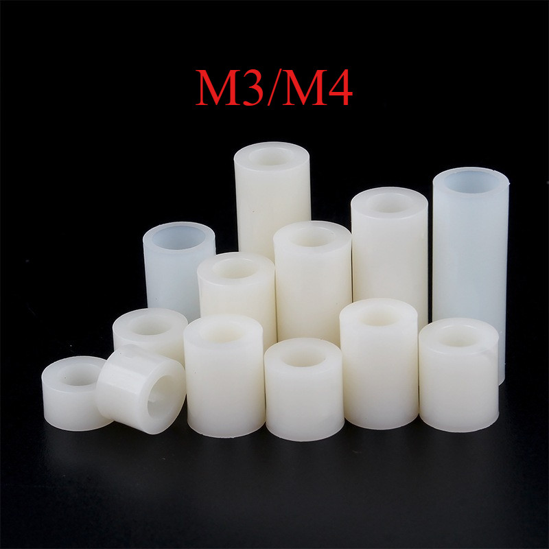 คอลัมน์แยก ABS สีขาว, คอลัมน์แยกฉนวน, คอลัมน์แผ่นพลาสติก 3mm4mm ผ่านคอลัมน์ปลอกไนลอน [XM-ML]