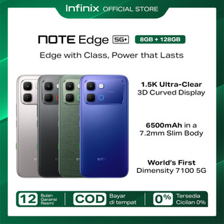 Infinix Note Edge 5G+ 8/128GB - Up to 16GB Extended RAM - Dimensity 7100 5G - 6.78” 3D Curved Amoled - 50MP - 6500 mAh - NFC