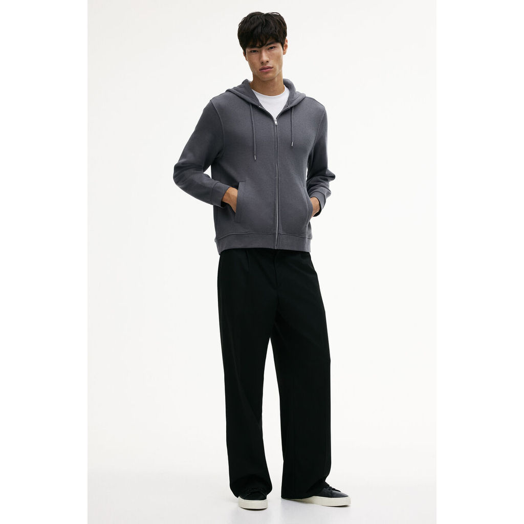 H&M(เอชแอนด์เอ็ม) ฮู้ดดี้แบบ Regular Fit ที่ซิปเปิด-ปิด Men Regular Fit Zip-through hoodie 0852614_9