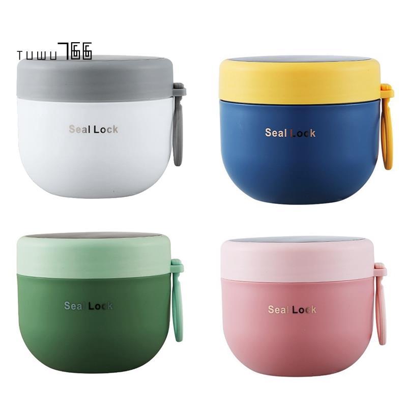 [tuwu766]ภาชนะข้าวโอ๊ต 4 ชิ้นขวดโยเกิร์ตพลาสติกป้องกันการรั่ว 20Oz แบบพกพาขวดข้าวโอ๊ตข้ามคืนพร้อมช้อ