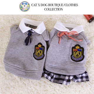 เสื้อผ้าลูกแมวขนาดเล็ก แฟชั่นสัตว์เลี้ยงเก๋ไก๋เกาหลี: กระโปรงสุนัขสไตล์โรงเรียนและชุดคู่รักแมว, อุปกรณ์สัตว์เลี้ยงที่จําเป็น