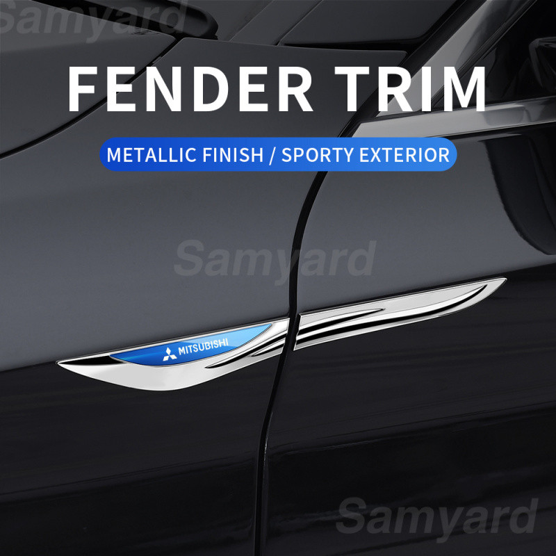 1 คู่รถ Fender Side Wing Emblem Badge โลหะสําหรับ Mitsubishi Triton Pajero Outlander Xpander L300	มอ