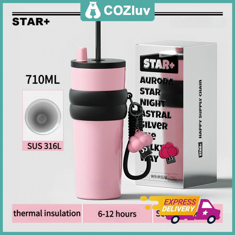 COZluv แก้วน้ำเก็บอุณหภูมิ ความจุ 710ml (ของแท้) ที่จับซิลิโคน วัสดุสแตนเลส316 เหยือกน้ำ ขวดน้ํา กระ