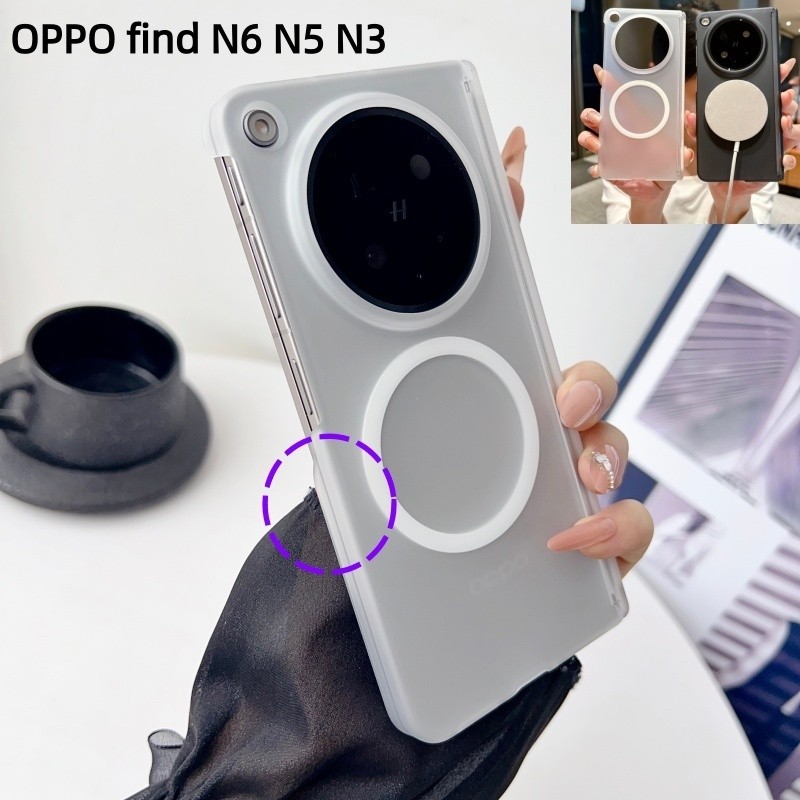 Magnetic Double Axis Matte Hard Casing Funda สําหรับ OPPO Find N6 N5 N3 N2 ฝาครอบกันกระแทก