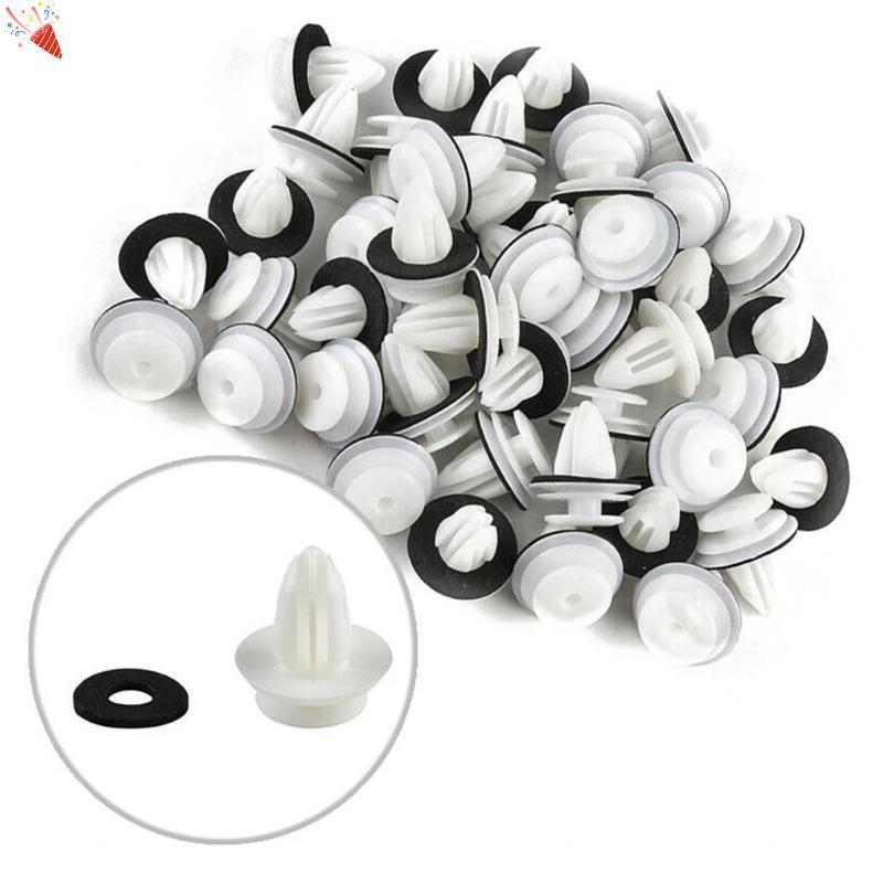 Agth 50/100 ชิ้นแผงประตูรถคลิป W/ซีลแหวน Auto Vehicle Retainer Fastener คลิปกันชนรถ Push Pin Rivet แผงประตูคลิป Jelly