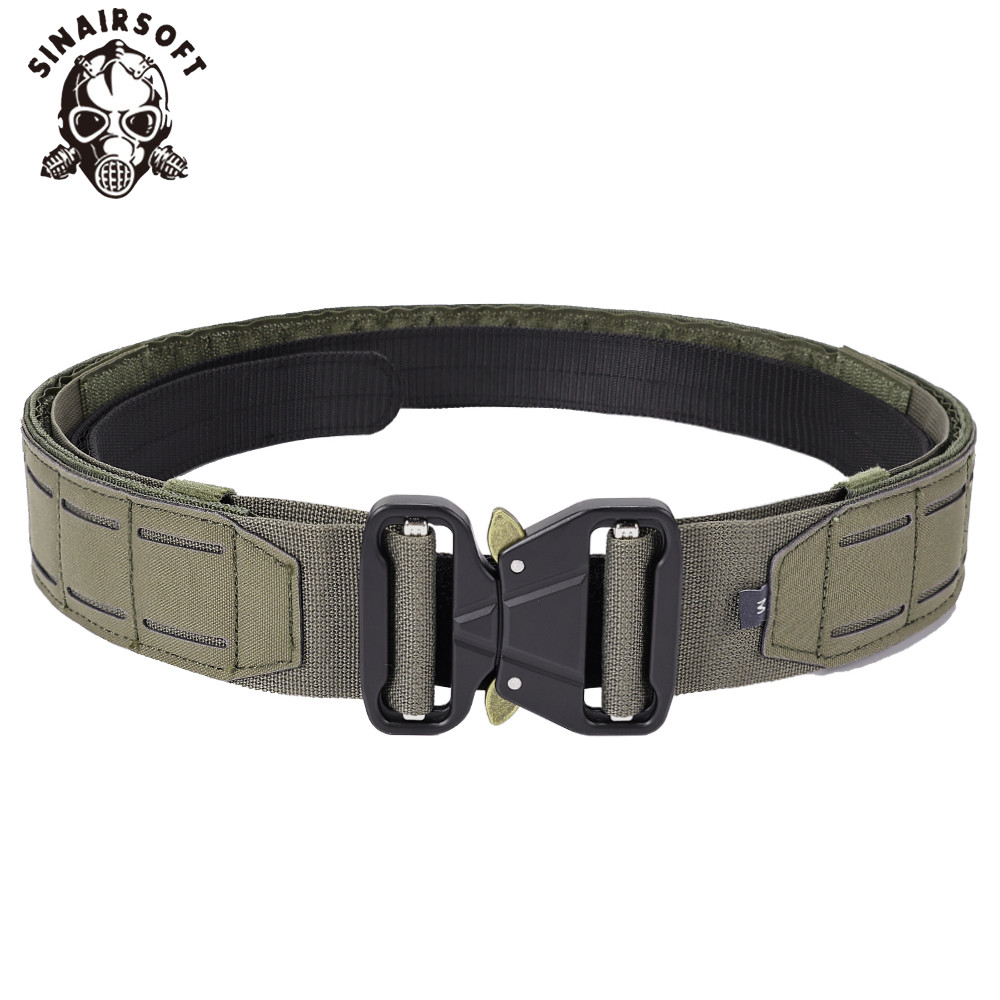 SINAIRSOFT เข็มขัดยุทธวิธีขนาด 2 นิ้ว Quick Release หัวเข็มขัดโลหะเลเซอร์ MOLLE Multi-camo เข็มขัด