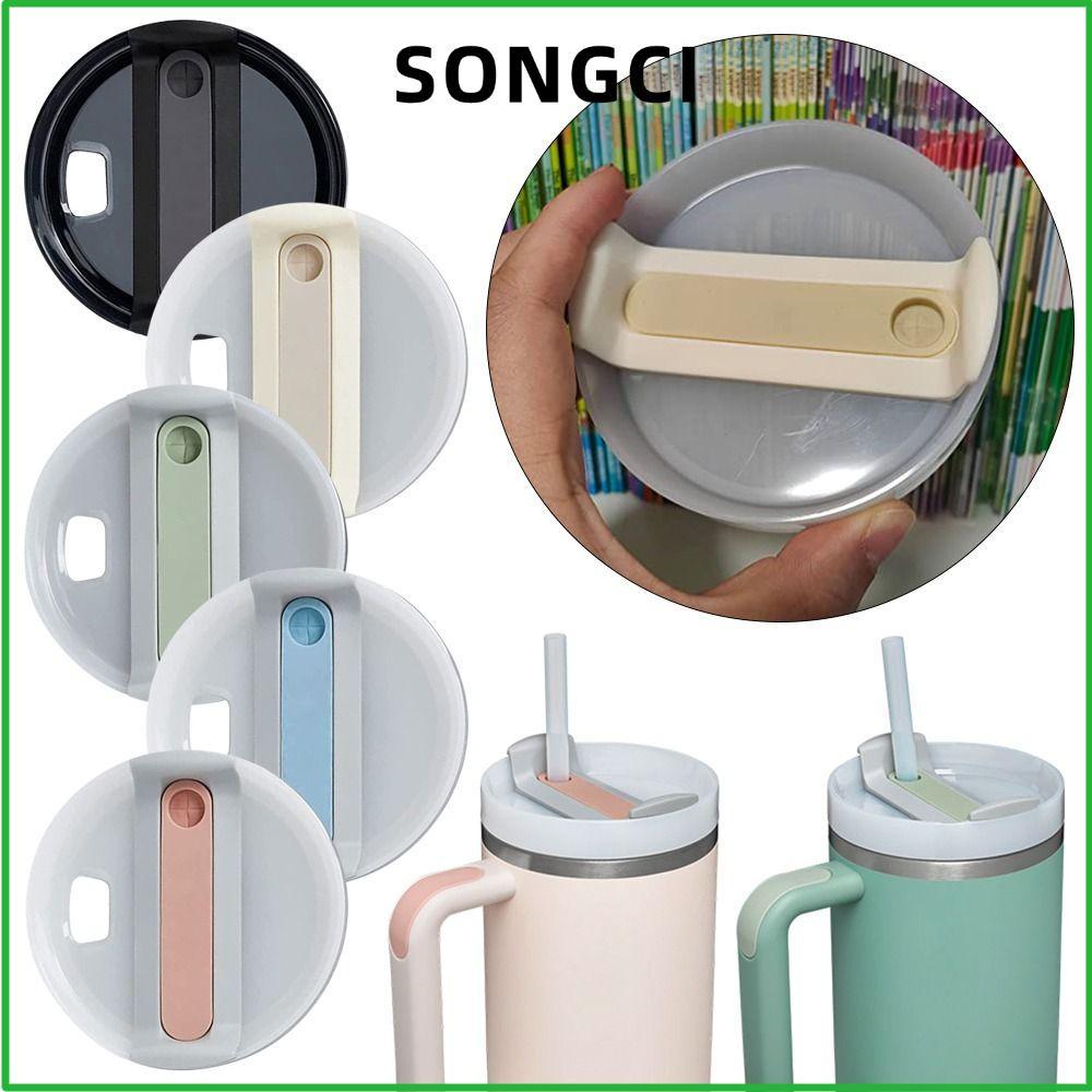 SONGCI 1 ชิ้นถ้วยแก้ว, สําหรับ Staney 40Oz Tumbber ฝาครอบขวด, Themos Splash Proof ฝาปิดพลาสติกหลากสี