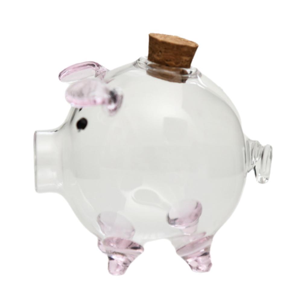 Mini Glass Piggy Bank สําหรับทองเหรียญน่ารักหมูรูปร่าง Saving Jar สําหรับเหรียญคอลเลกชัน T3z9