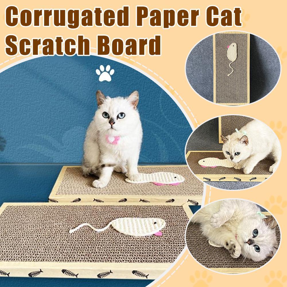Cat Scratching Board Mat Scraper Claw Paw ของเล่นสําหรับ Cat Scratcher อุปกรณ์ลูกแมวผลิตภัณฑ์ Q2b4