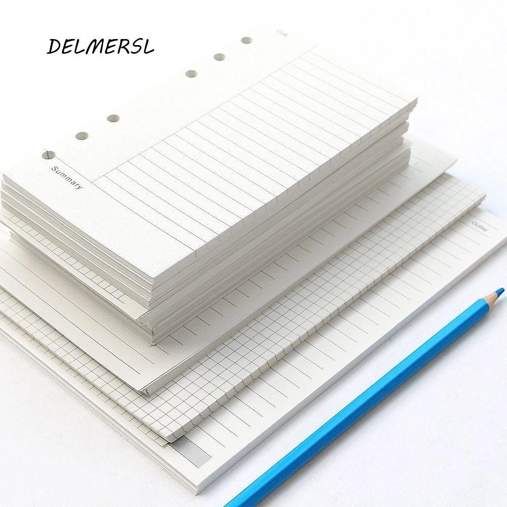 DELMERSL Notebook Refill Student Stationery Spiral Binder To do List A5 A6 A7 45 แผ่น Line Loose Lea