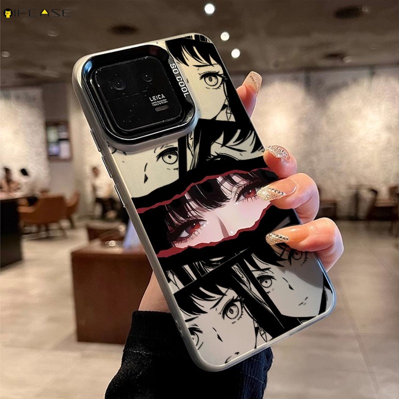 สําหรับXiaomi 17 15T 15 14T 14 Civi 13 13T 12T 12S 12X Mi 11 Pro Max Ultra 10 Lite 10s Pro 11i 4G 5Gเคสโทรศัพท์อะนิเมะการ์ตูนตาสีแดงสาวน่ารักการ์ตูนสีดําปลอกกรณี