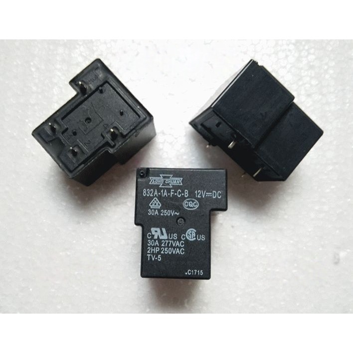 ((1 ชิ้น) ชิ้นส่วนอิเล็กทรอนิกส์พร้อมสต็อก 832A-1A-FB 12VDC Matsukawa Relay 4 Pins One Set ปกติเปิด