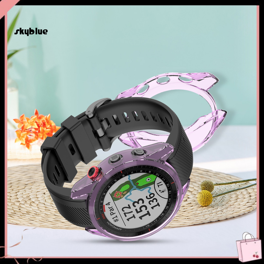 [Sy] เกราะป้องกัน Clear Anti-scratch TPU Watch Case Cover Protector สําหรับ Garmin Approach S62