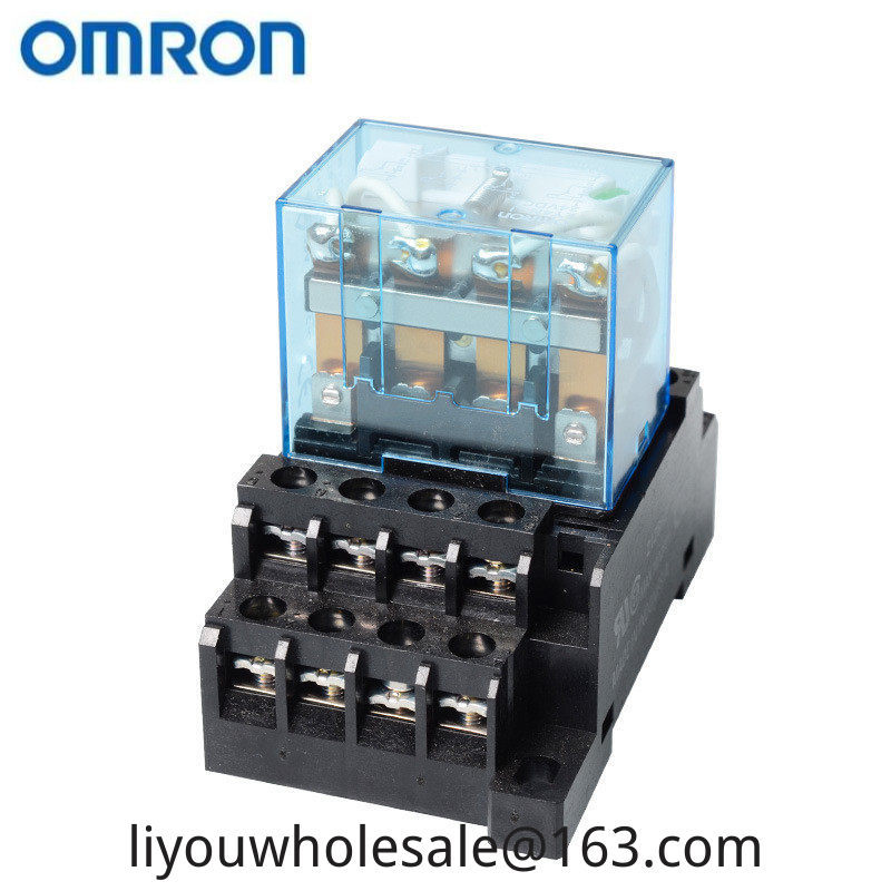 Omron รีเลย์กลาง LY2N-J LY4N-J LY2NJ 8 Pins 14 DC24V AC220V 10A (พร้อมฐาน)