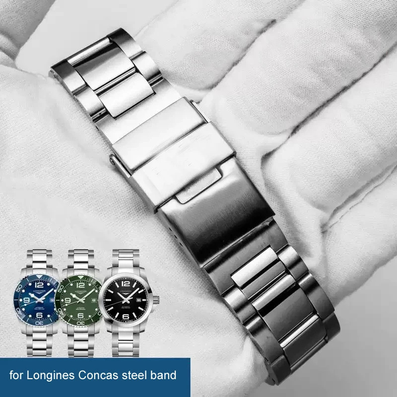 316 สายสแตนเลสแข็งเหมาะสําหรับ Longines Concas สายเหล็ก L3.642.4 L3.781.4 series นาฬิกาอุปกรณ์เสริม 