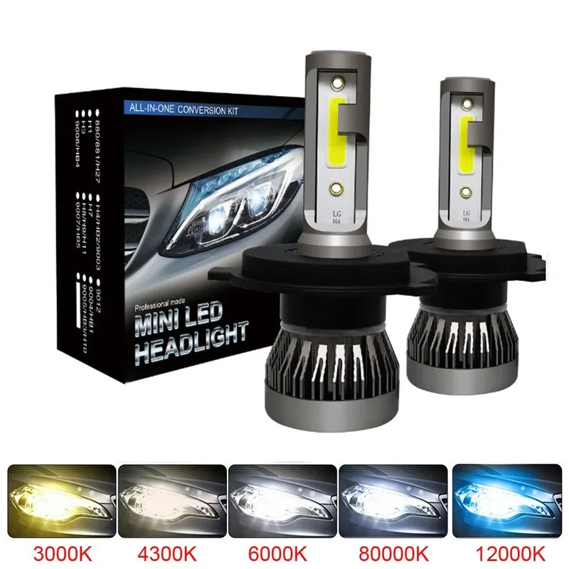 2 ชิ้น LED H4 H7 ไฟหน้ารถ H1 หลอดไฟ LED H8 H11 9005 HB3 9006 HB4 9004 HB1 H3 HB5 H13 ไฟ LED 20000LM 