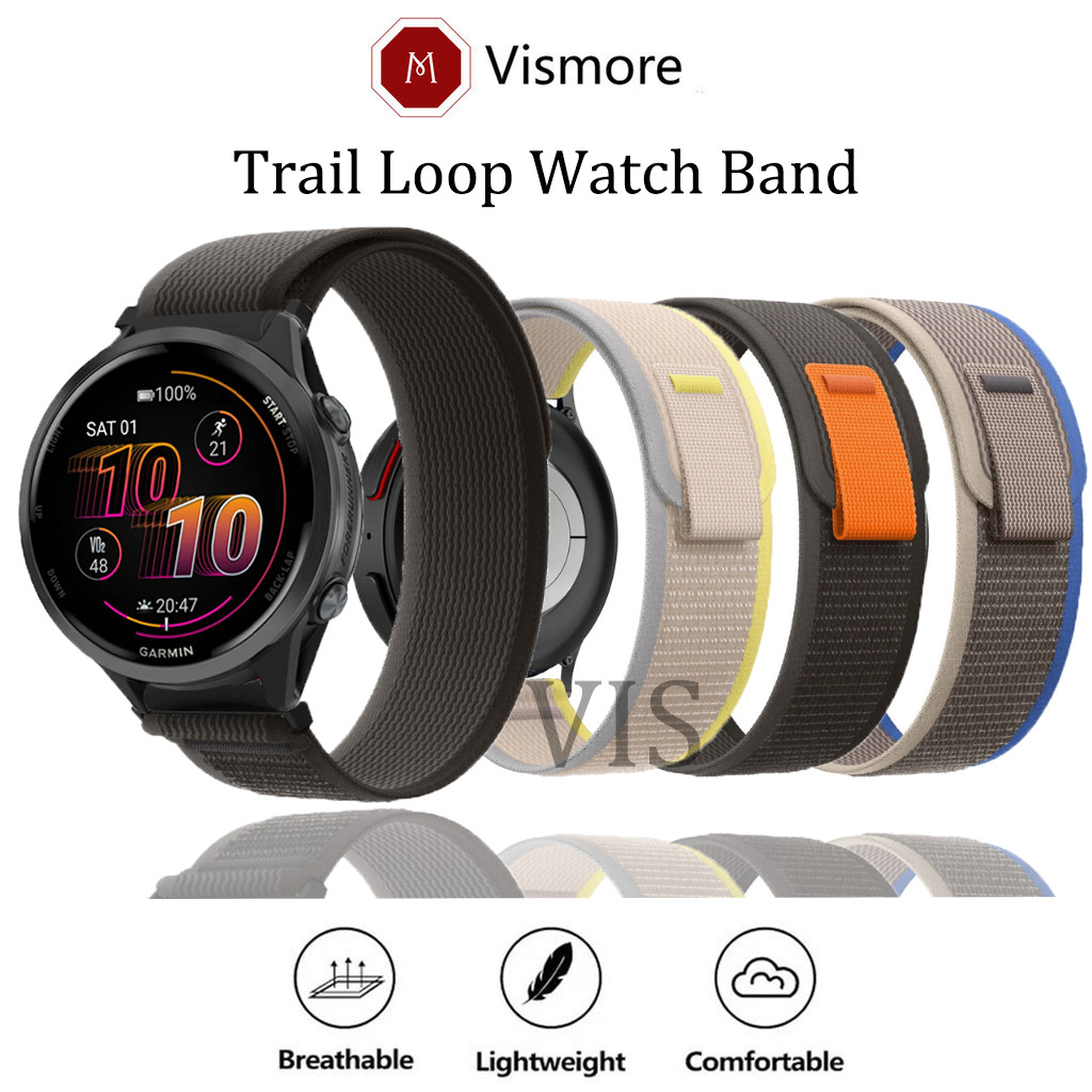 Trail Loop สายนาฬิกาสายไนลอนสําหรับ Garmin Forerunner 970 570 42 มม.47 มม.พร้อมสายนาฬิกาอัจฉริยะ