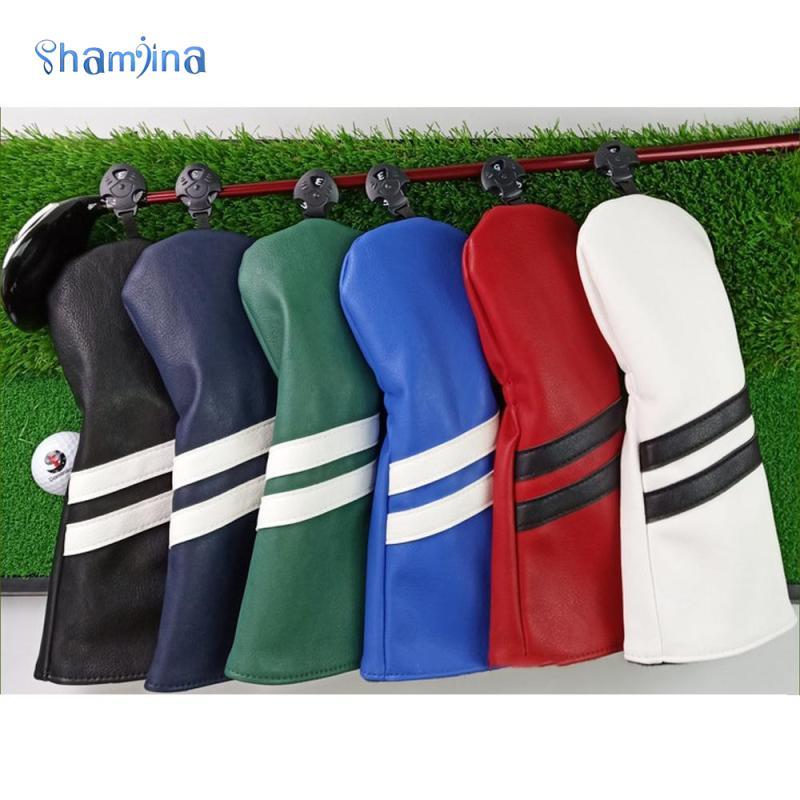 [Shamjina] 3 ชิ้น Universal Golf Mallet Cover กระเป๋าคอยาวทําจากหนัง PU