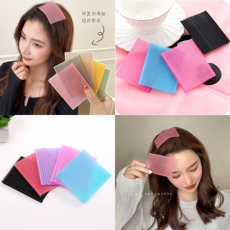 แผ่นกาวติดผมสีหลากสี จัดผมขี้เหล็กอุปกรณ์เด็ด ล้างได้ใช้ซ้ำ สำหรับแต่งหน้าและล้างหน้า อุปกรณ์ผมคนขี้เกียจ