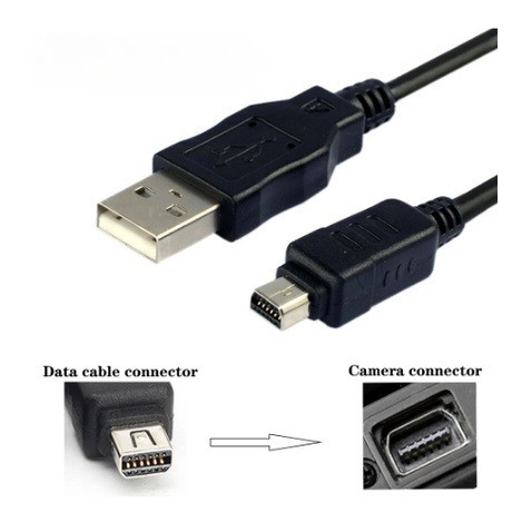1 ชิ้น 12Pin CB-USB5 CB-USB6 USB8 สาย USB สําหรับ Olympus U410 U500 U600 U700 U710 U725 U730 U740 U7