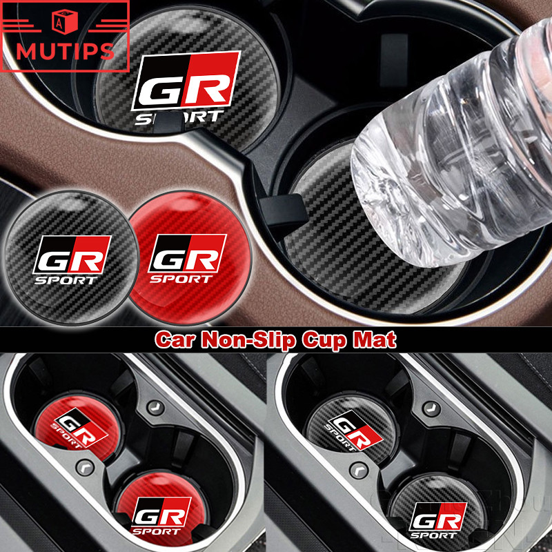Toyota GR รถยนต์ ที่รองจาน ที่วางแก้วน้ำ ซิลิโคน ที่วางแก้วในรถยนต์ Anti-Slip PVC Cup Pad สำหรับ 86 