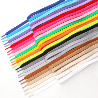 120/140/160ซม แบนที่มีสีสันเชือกผูกรองเท้ารองเท้าผ้าใบรองเท้ากีฬาลูกไม้บาสเกตบอล เชือกผูกสีดําสีขาว